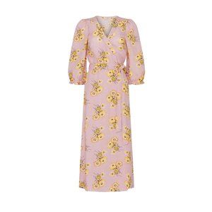 Madewell Midi Linen-Wrap Dress (Dutch Dandelions)